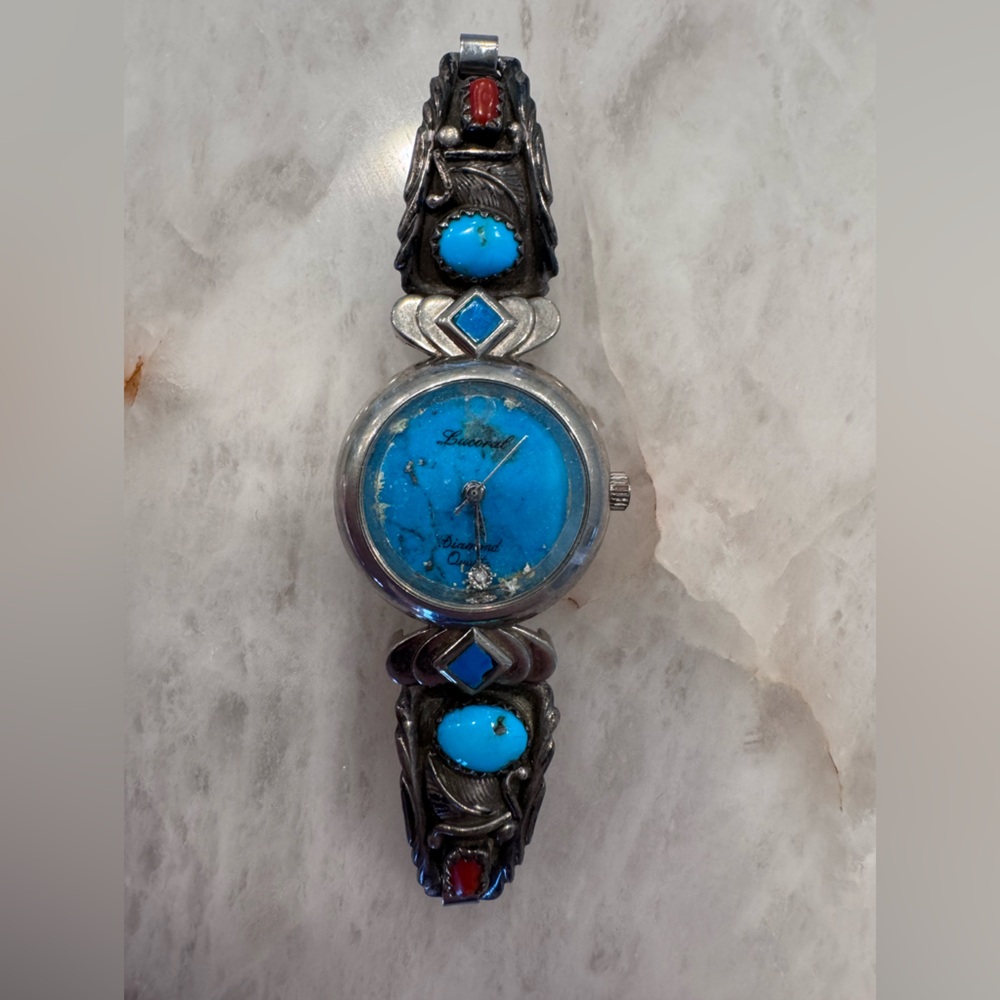 Richard Begay Native American Sterling Silver watch bracelet